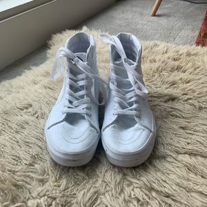 High top all white vans